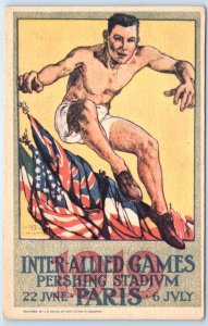 WWI Inter Allied Games Pershing Statdium Sports Postcard Atheltics