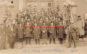 Black Americana, RPPC, Al G Field's Minstrels Band, Hot Springs AR