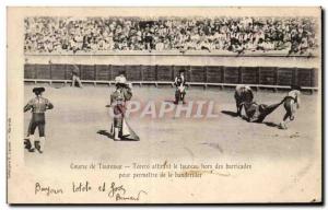 Postcard Old Bull Bullfight Bullfighter Bullfight attracting the bull out of ...