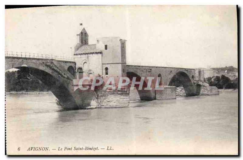 Old Postcard Avignon Pont d'Avignon