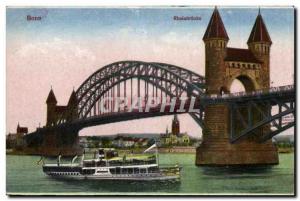 Bonn Old Postcard Rheinbrucke