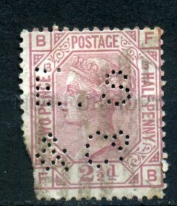 509578 Great Britain 1876 year Queen Victoria 21/2p perfin