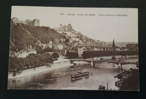 Mint France Lyon Bridge Of Afnay & Fourvière Real Photo Postcard