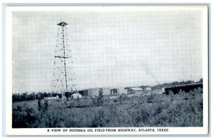 c1920 View Of Rodessa Oil Field From Highway Truss Tower Atlanta Texas Postcard