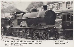 LNW Marquis Birmingham New Street Real Photo Train Railway Antique View Postcard