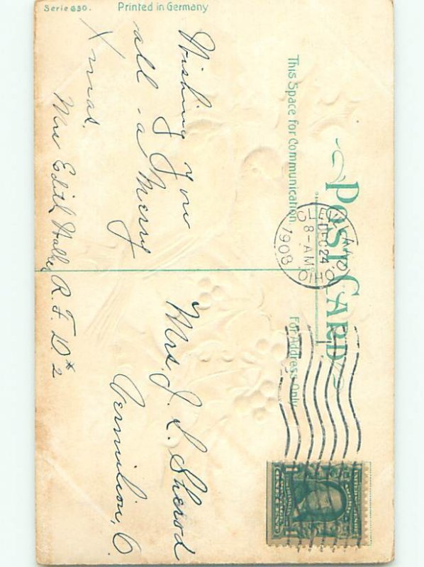 Divided-Back CHRISTMAS BIRDS SCENE Pretty Postcard W8553