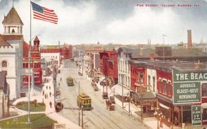 Aurora Illinois Fox Street Antique Postcard J47209