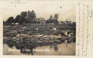 Newagen House at Newagen ME in 1907 Real Photo Postcard