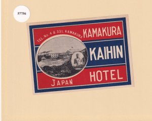 Japan Kamakura Kaihin Hotel Label (57756)