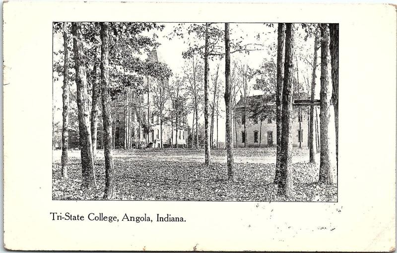 Postcard IN Angola Tri-State College Indiana 1910 YC