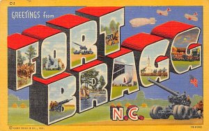 Greetngs from Fort Bragg, North Carolina, USA Large Letter Military Camp Unused 