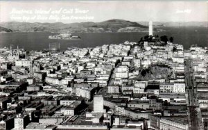 RPPC - San Francisco, California - Alcatraz Island and Coit Tower - c1940