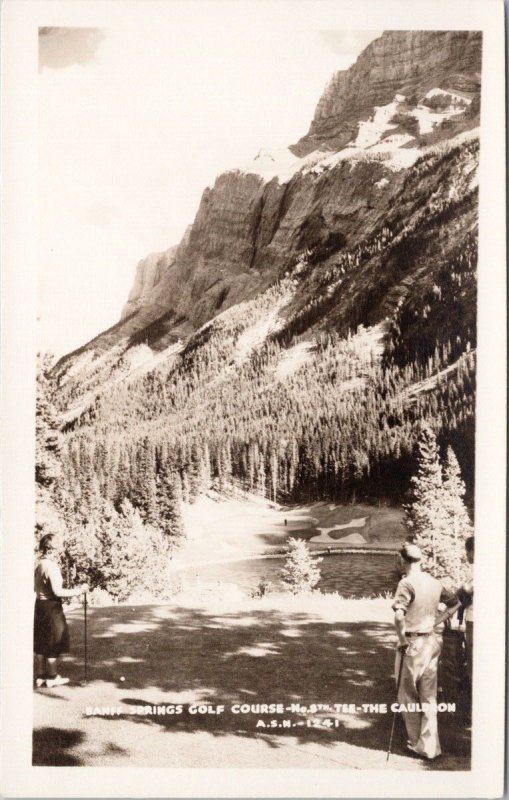 Banff Springs Golf Course Banff AB Alberta 8th Tee The Cauldron RP Postcard H41