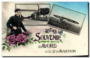 Postcard Old Army Souvenir d & # 39Avord and 5th d & # 39aviation Jet