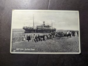 Mint British Egypt English Postcard Port Said The Suez Canal Ship Beach