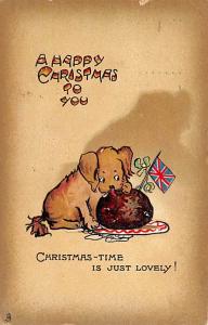 Christmas Post Card Old Vintage Antique Xmas Postcard Dog British 1911