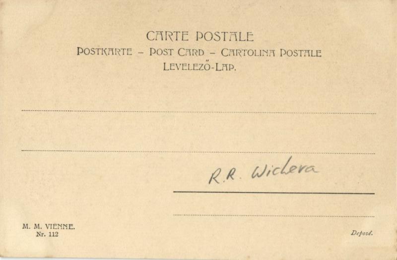 M.M. Vienne Series 112 Artist Signed R.R. Wichera (1899) Postcard (2)