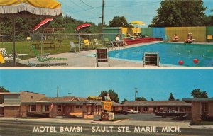 Motel Bambi Sault Ste. Marie Michigan Multi-View Postcard 2R3-186 