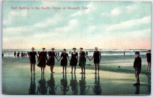 M-47997 Surf Bathing in the Pacific Ocean at Newport Oregon