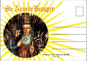 Ste-Anne De Beaupre Quebec Canada, Vintage Chrome Folder Postcard, 16 Views