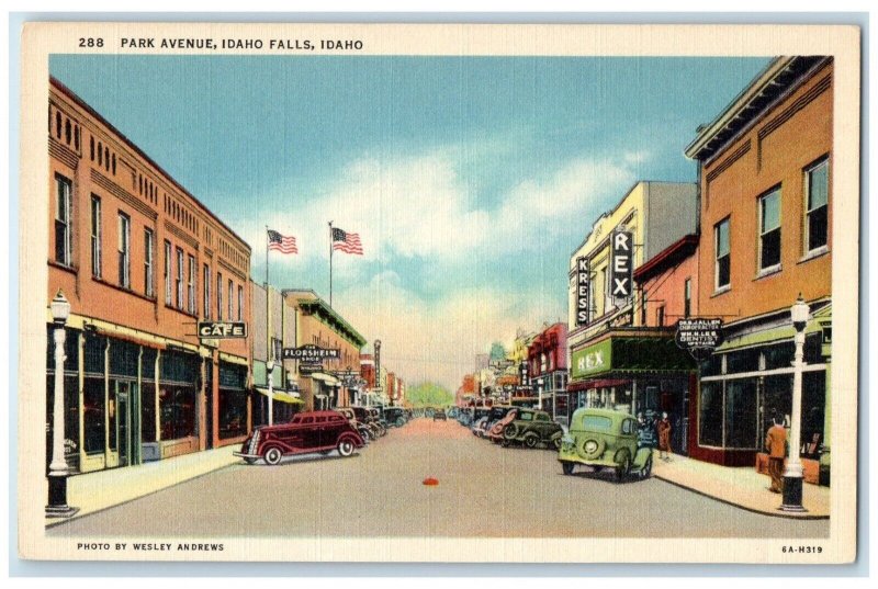 c1930's Park Avenue Florsheim Shoe Rex Idaho Falls Idaho ID Vintage Postcard