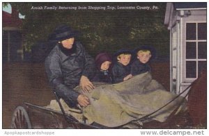 Pennsylvania Lancaster County Amish Family Returning From Shopping Trip