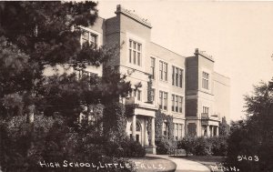 J49/ Little Falls Minnesota RPPC Postcard c1940s High School  175