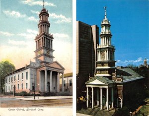 2~Postcards HARTFORD, CT Connecticut  CENTER CHURCH  ca1900's & ca1960's Chrome