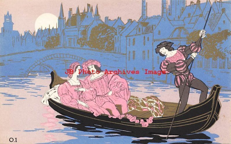 Red Star Line, Goffart No O.1, Art Deco, Couple Riding Gondola 