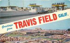 Autos 1950s Travis Air Force California Postcard Roberts Hakanson 12367