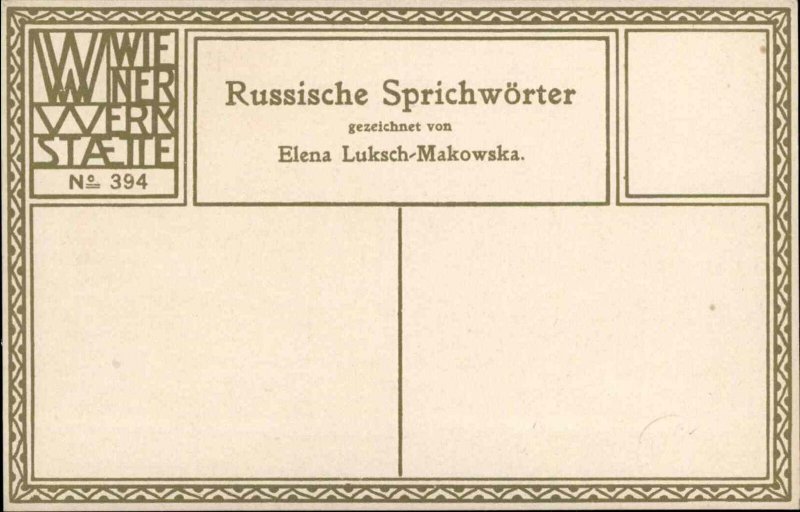 Russian Proverb Wiener Werkstaette Elena Luksch-Makowska c1910 EXC COND Postcard