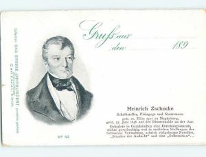 1890's foreign JOHANN HEINRICH DANIEL ZSCHOKKE - GERMAN AUTHOR & REFORMER J5475