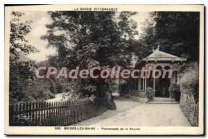 Postcard Old Picturesque Savoy Brides les Bains Source Promenade