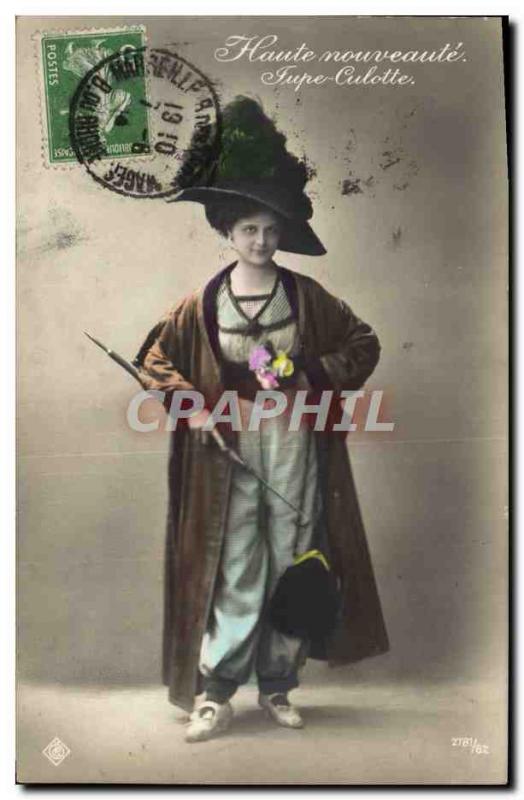 Postcard Old Fashion Female Headdress High novelty skirt panties