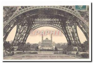 Paris (8th) Old Postcard Trocadero seen on the Eiffel Tower