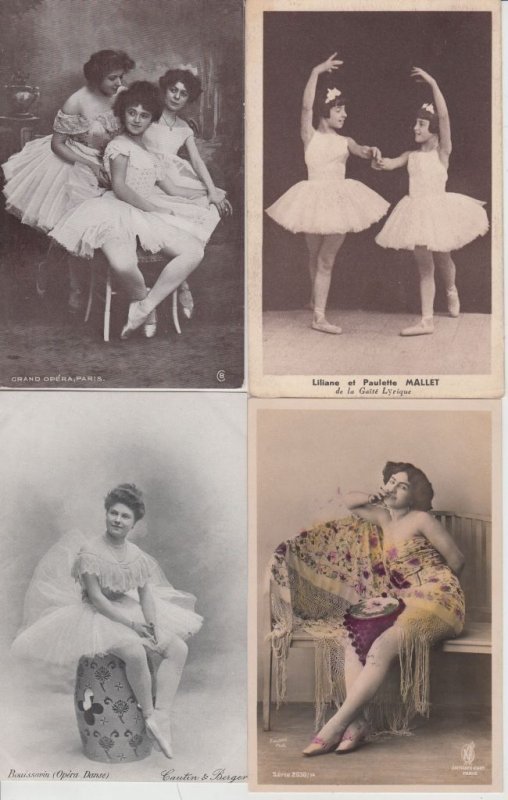 DANCING BALLET 250 Vintage Postcards mostly pre-1940 (L5689)