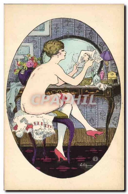 Old Postcard Fantasy Illustrator Woman Naked erotic