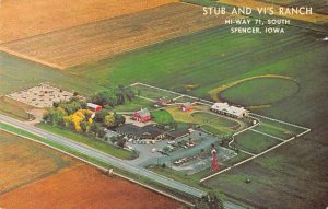 Spencer Iowa Stub and Vi's Ranch Vintage Postcard AA39256