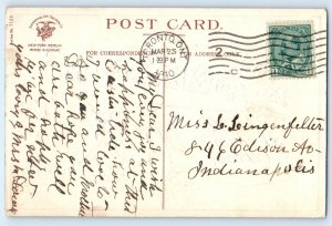 1910 Easter Hatched Egg Chick Blue Flowers Clapsaddle Toronto Canada Postcard