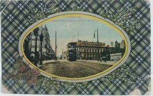 Vintage Antique Postcard Union St from Union Bridge Aberdeen 1910