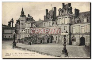 Old Postcard From Fontainebleau Palace Facade of the courtyard Farewell