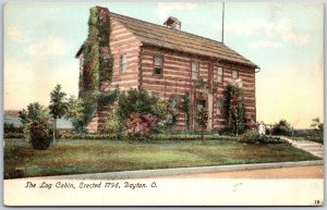 Dayton Ohio OH, 1908 The Log Cabin House, Street, Erected 1796, Vintage Postcard