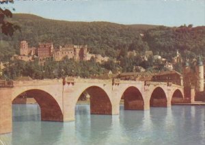 Germany Heidelberg Alte Bruecke mit Schloss 1962