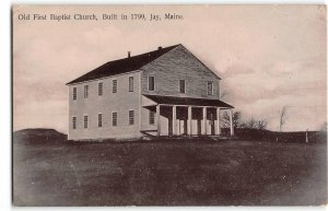 Old First Baptist Church JAY, MAINE Franklin Co. 1910s AP Adams Vintage Postcard