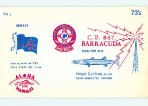 comic - QSL CB HAM RADIO CARD Hagersten SWEDEN t9671