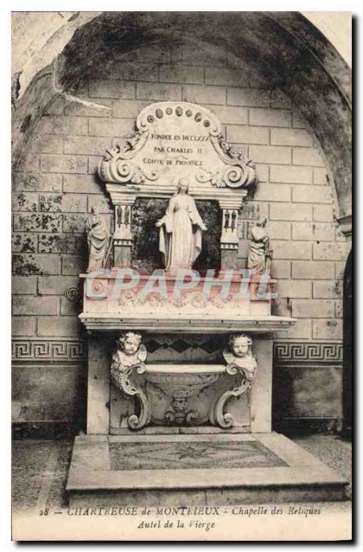 Old Postcard Chartreuse Montrieux Chapel of the Relics Altar of the Virgin