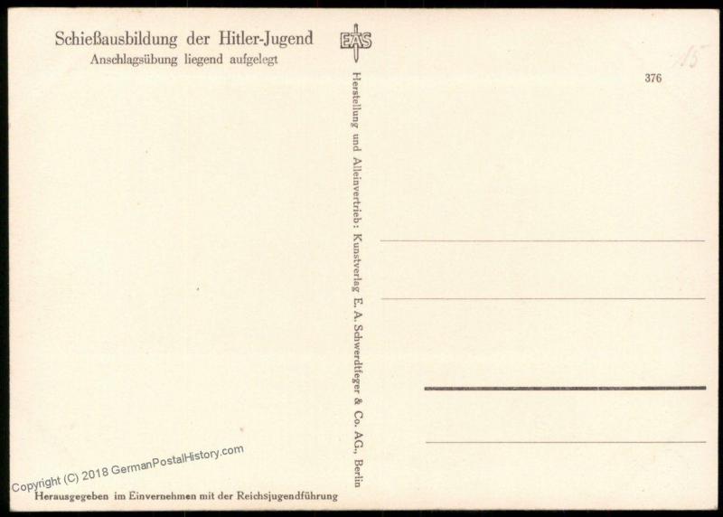 3rd Reich Germany Shooting Education Hitler Youth HJ RPPC Propaganda Card 84752