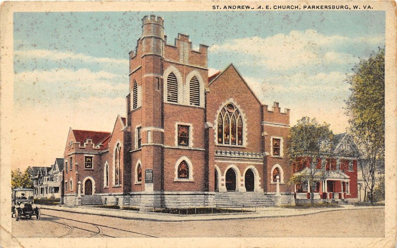 J34/ Parkersburg West Virginia Postcard c1910 St Andrew M.E. Church 205