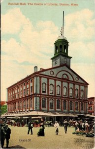 Faneuil Hall Cradle Of Liberty Downtown Boston Massachusetts DB Postcard 