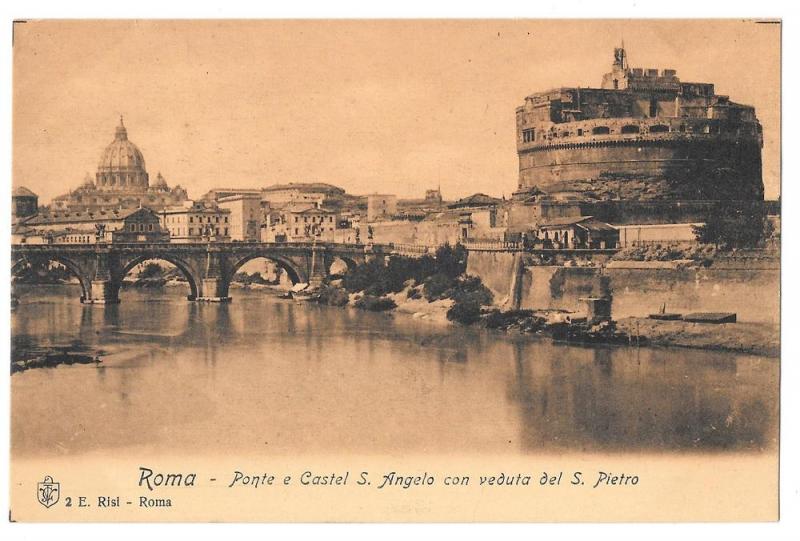 Italy Rome Castel S Angelo Bridge View of Saint Peters